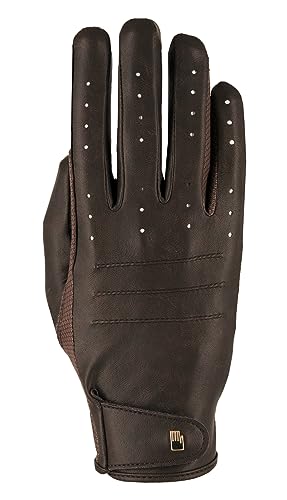 Roeckl Sports Reithandschuh Malaga, Turnier Sommer Handschuh, Mokka Antik 7 im Sale